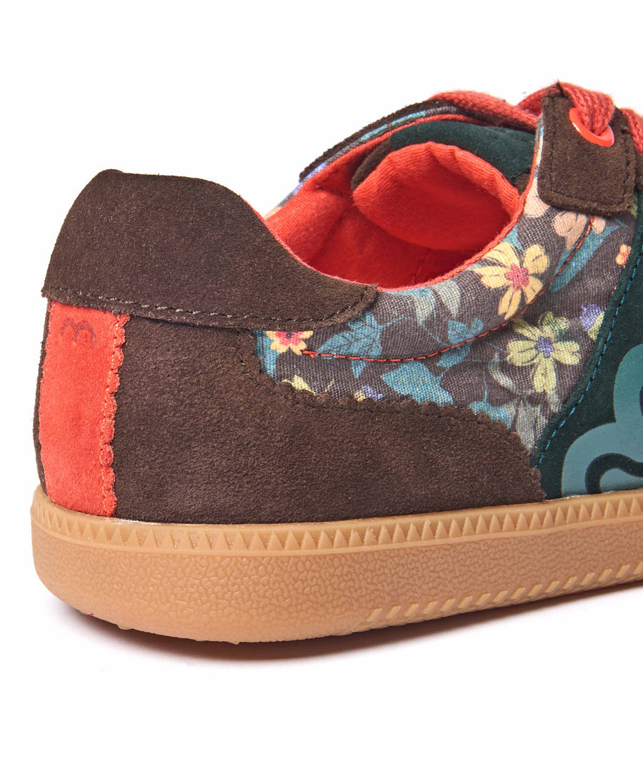 MARGOT BROWN ACORN PRINT SUEDE
