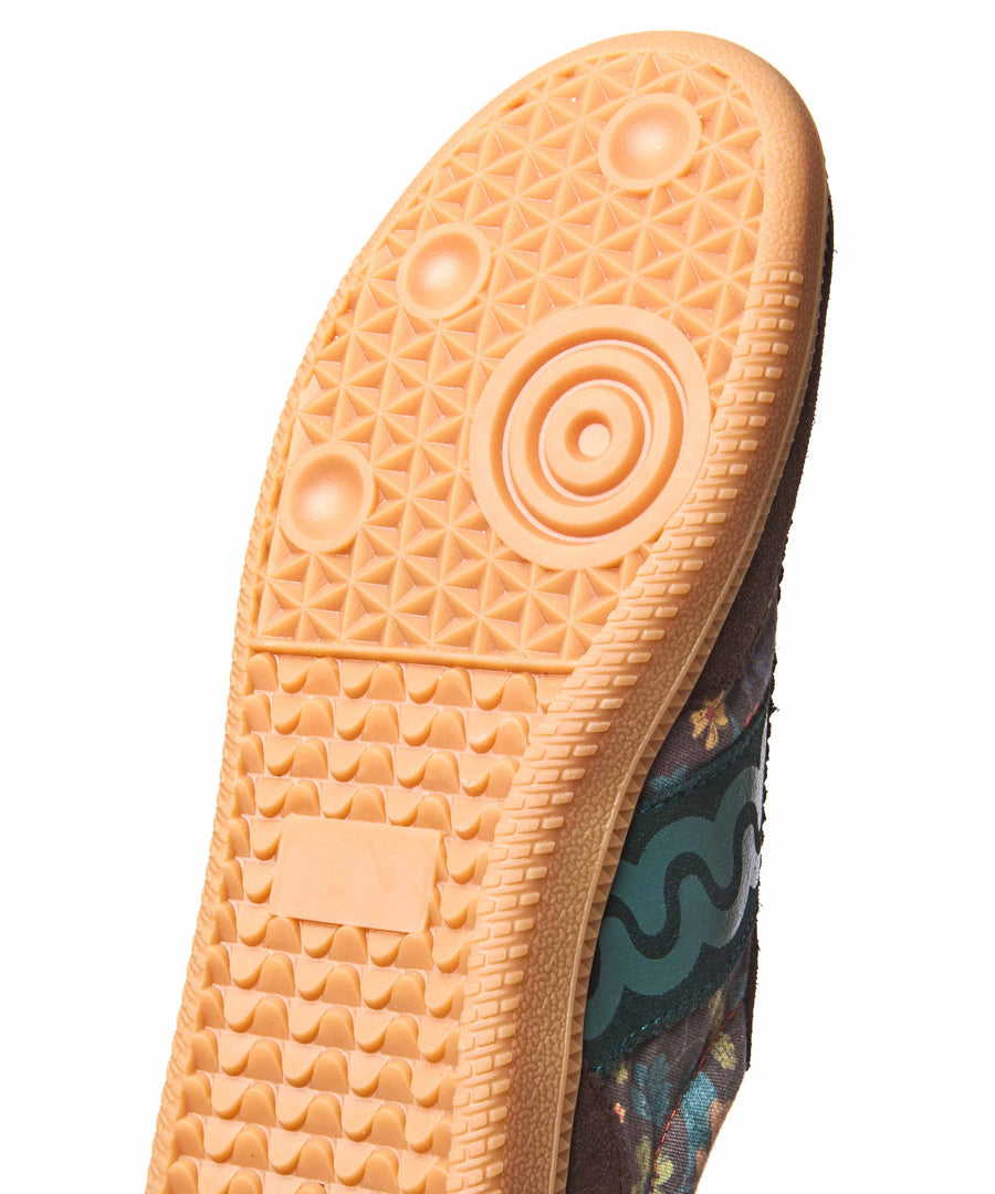 MARGOT BROWN ACORN PRINT SUEDE