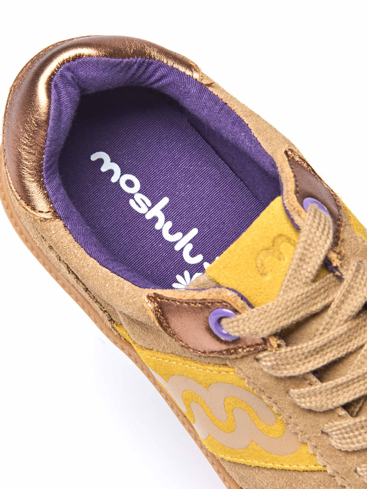 Brown sporty lace up trainers - MARGOT HONEY TAN SUEDE