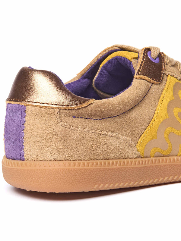 Brown sporty lace up trainers - MARGOT HONEY TAN SUEDE