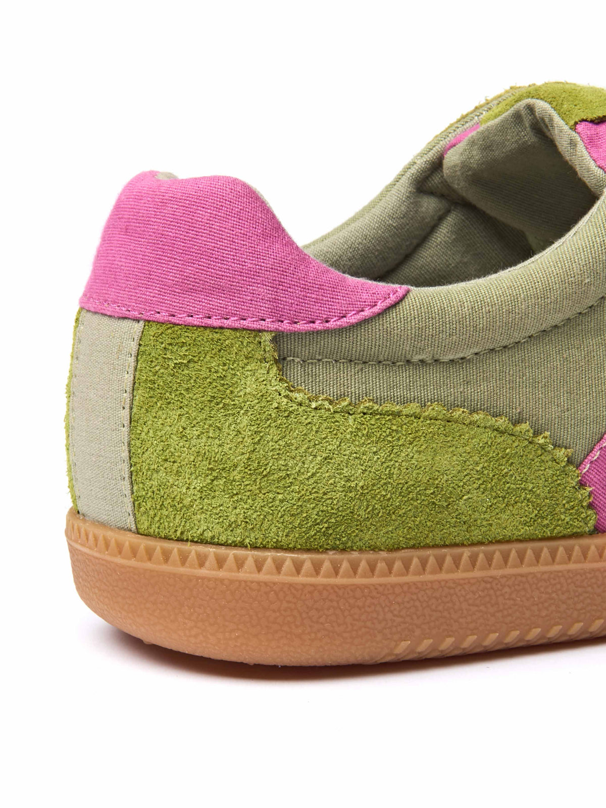 Green sporty lace up trainers - MARGOT LICHEN GREEN/FUCHSIA PINK