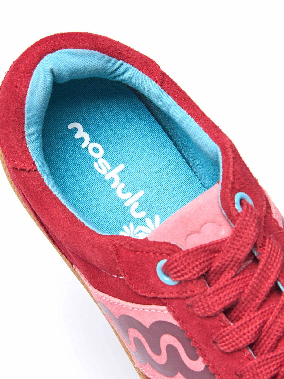 Red sporty lace up trainers - MARGOT RED SUEDE
