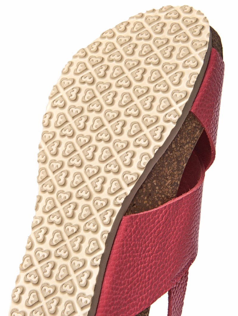 Pink slingback cork wedge sandals - HARLYN CORAL PINK LEATHER