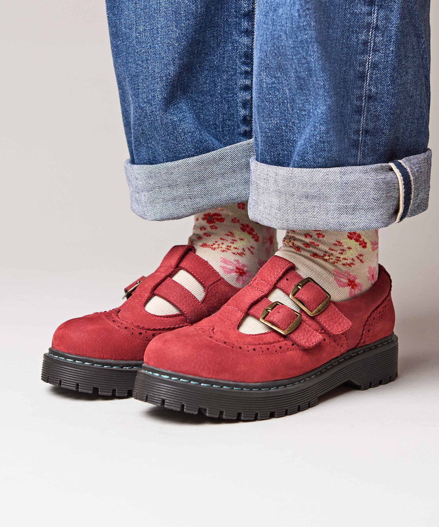 CALTHIA RED NUBUCK