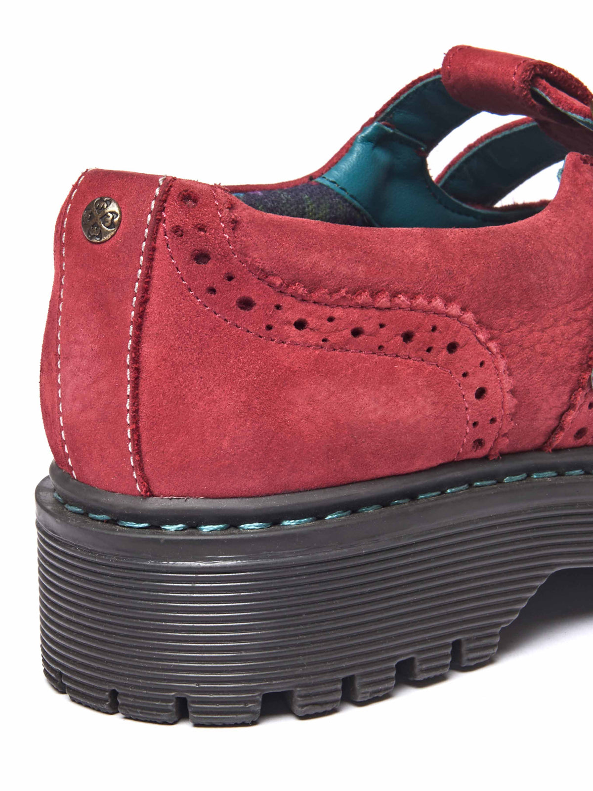 Red chunky Mary Jane shoes - CALTHIA RED NUBUCK