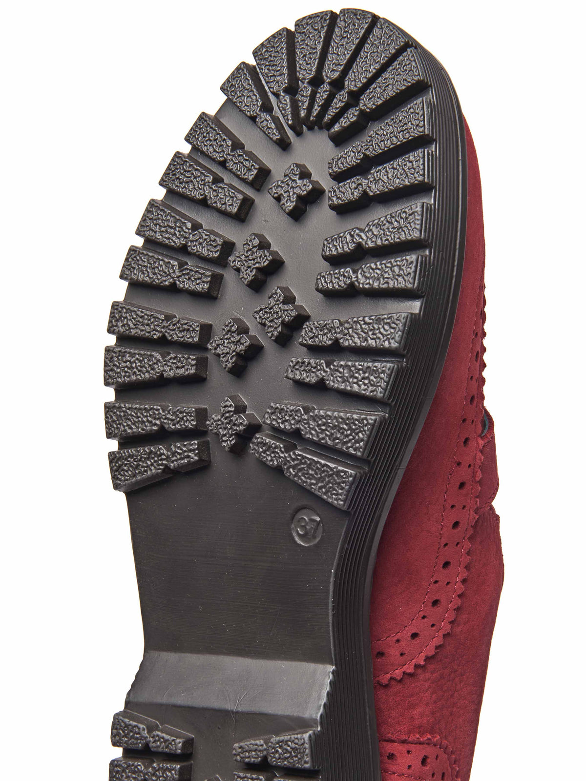 Red chunky Mary Jane shoes - CALTHIA RED NUBUCK