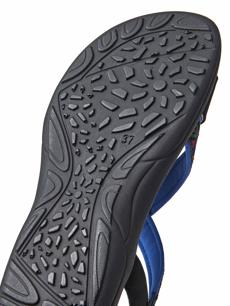 Black Adjustable textile & nubuck activity sandals - TEIGN BLACK MULTI