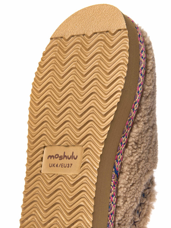Neutral boucle Turkish mule slipper - CUBA BISCUIT
