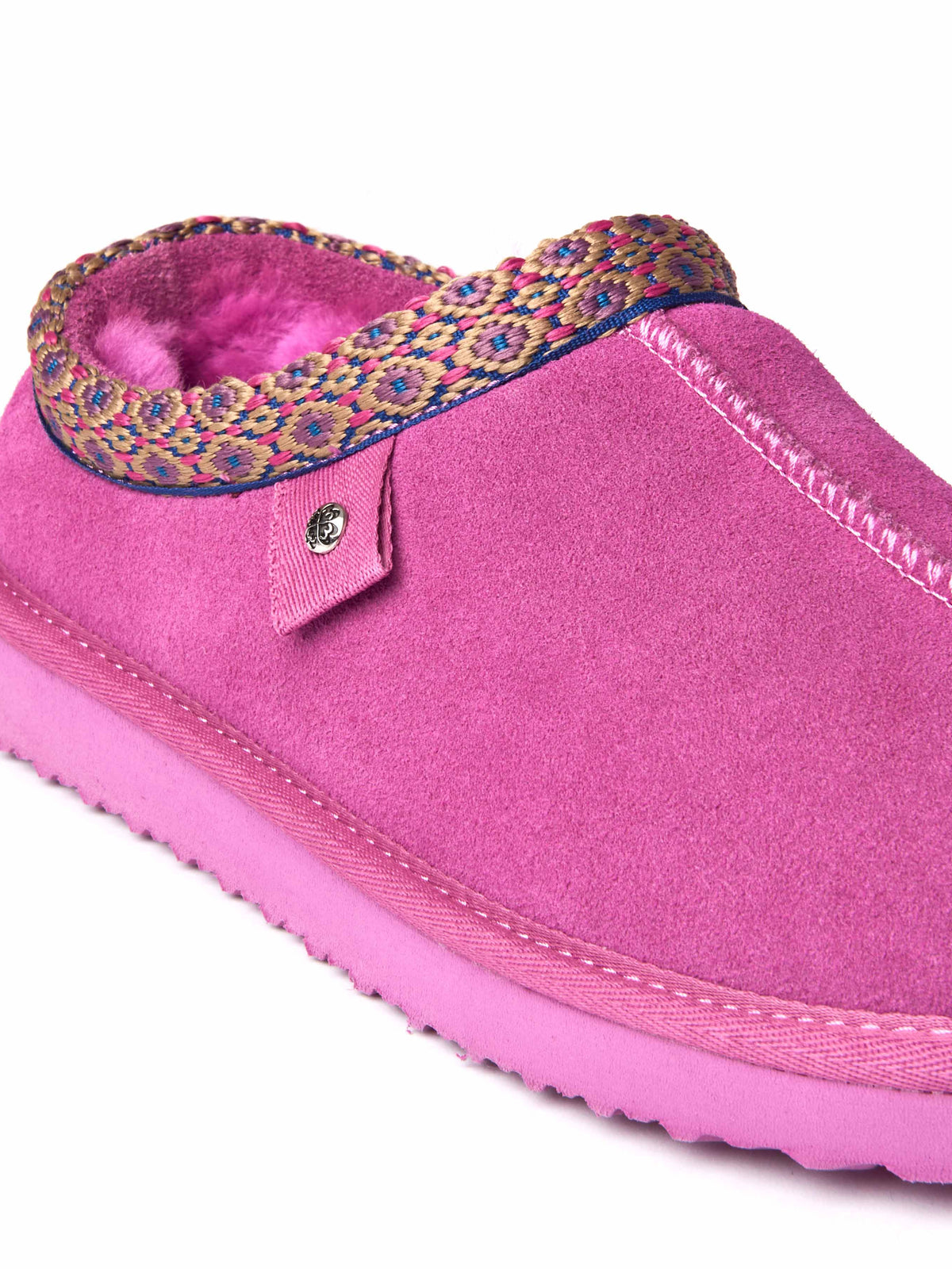 Pink slip on sheepskin slipper - KIMOTO 2 FUCHSIA PINK