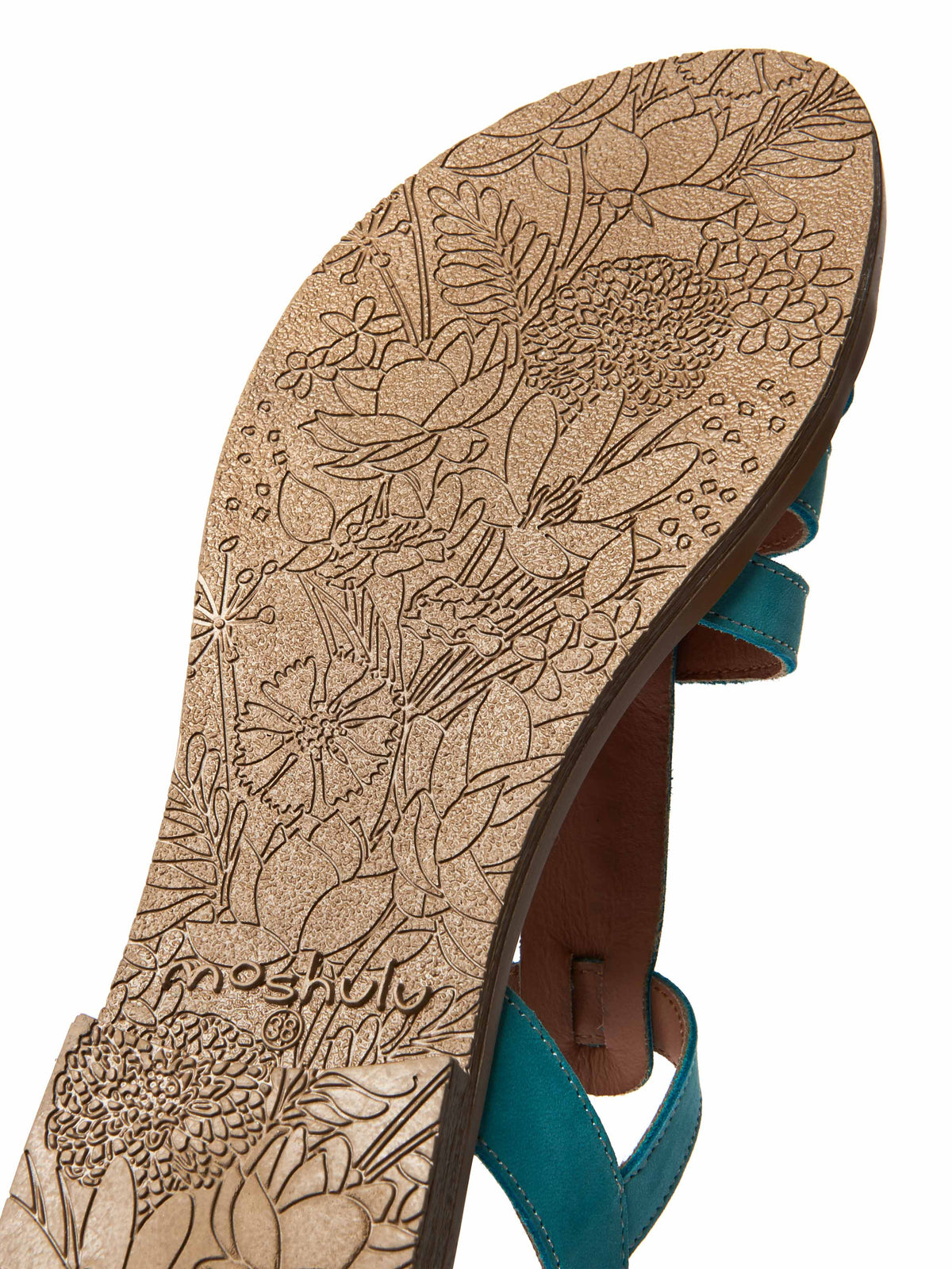 Blue strappy nubuck t-bar sandals - SALTERN F/S TEAL SEA NUBUCK