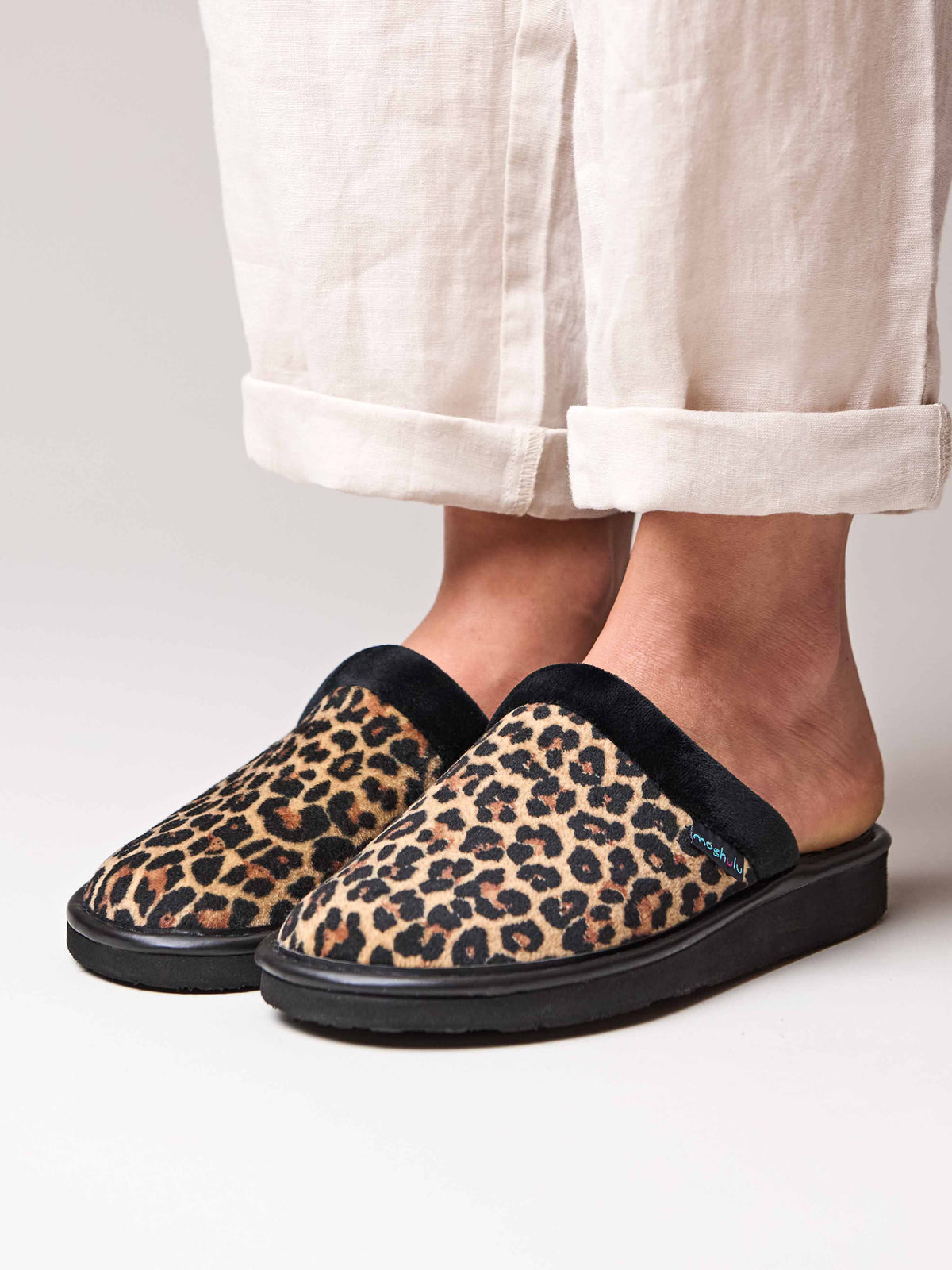 Animal print mule slippers - BABA LEOPARD