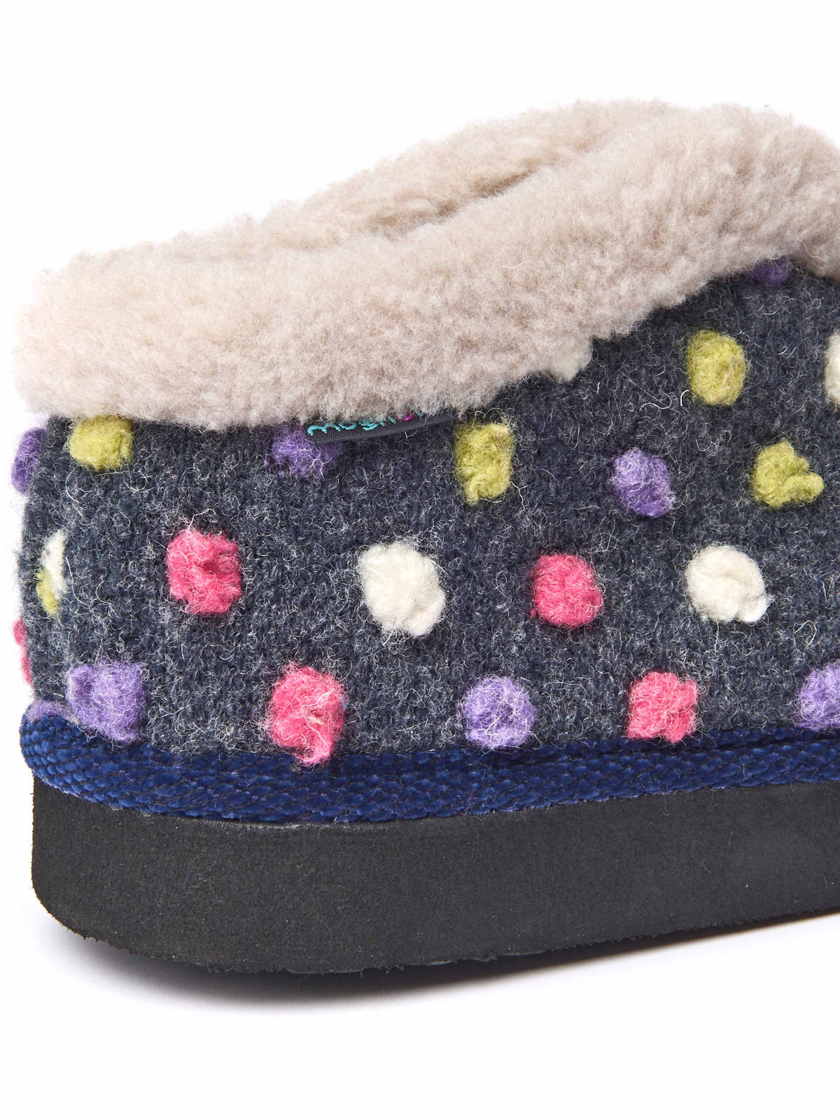 Blue short spotty bootie slippers - BO INDIGO