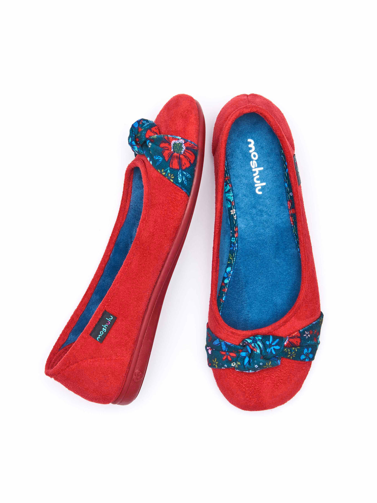 Red bow detailed ballerina slipper - AFFOGATO LIPSTICK RED