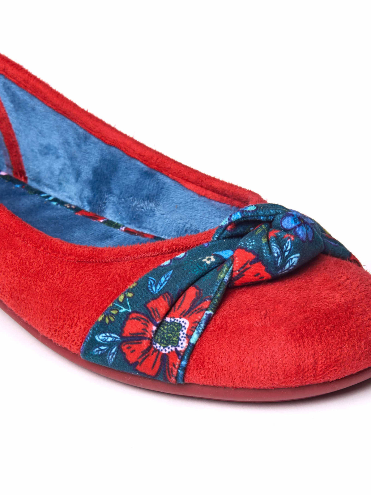 Red bow detailed ballerina slipper - AFFOGATO LIPSTICK RED