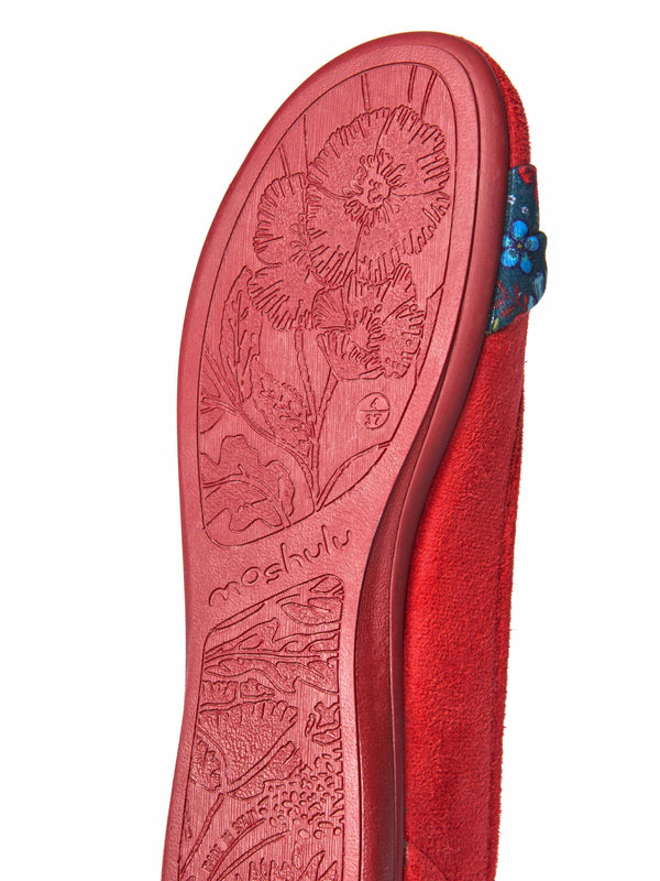 Red bow detailed ballerina slipper - AFFOGATO LIPSTICK RED