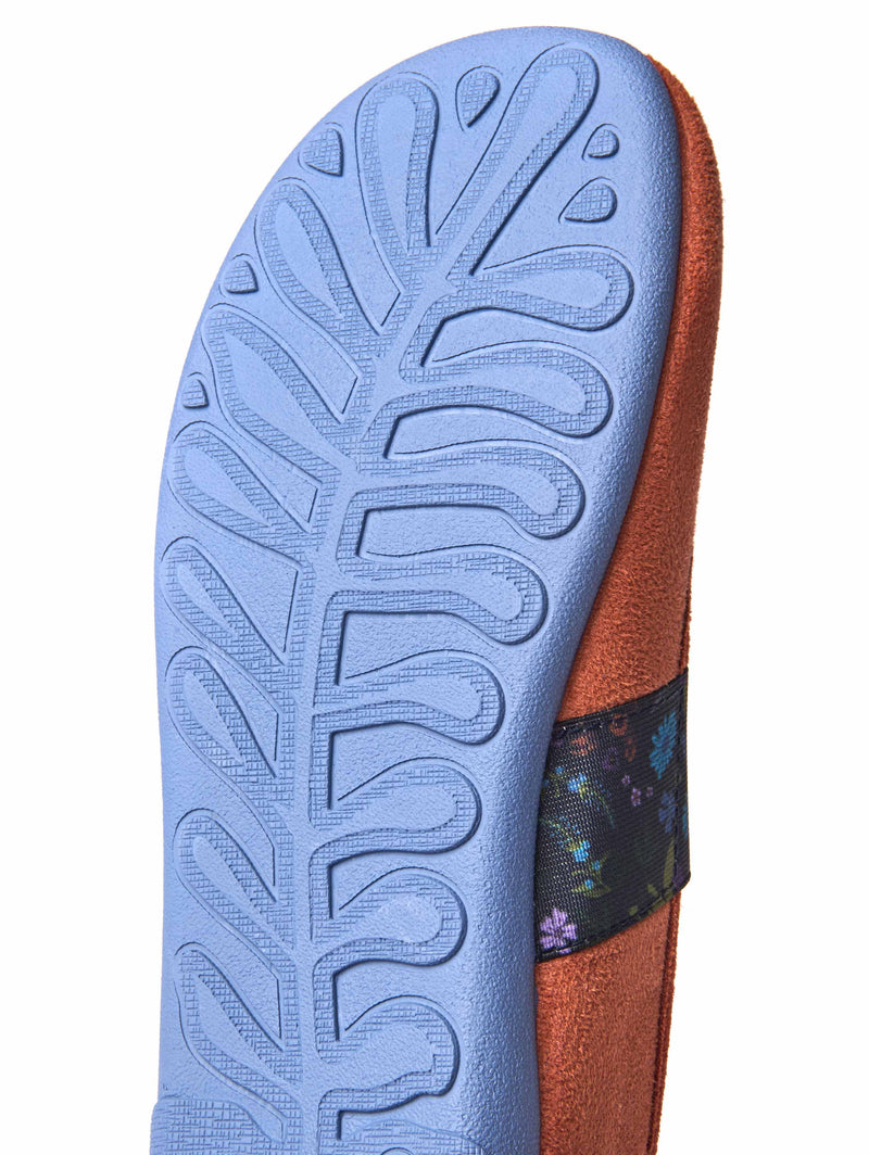 Red wide toed ballerina slipper - RISTRETTO RUST