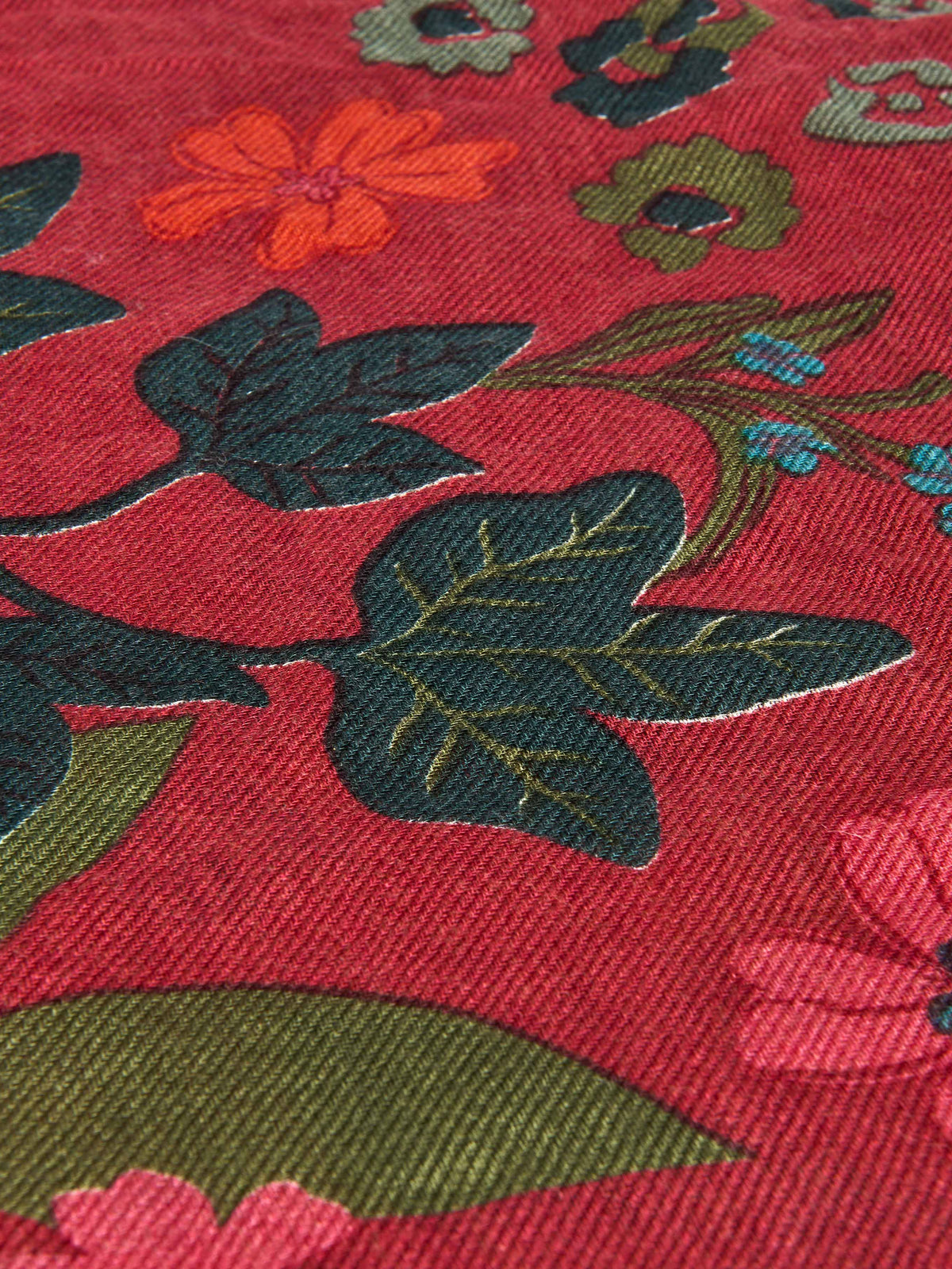Red devon floral wool scarf - CORMORANT ZINFANDEL RED DEVON FLORAL