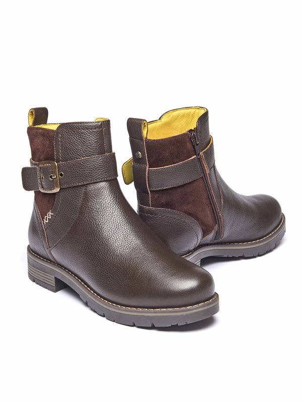 Brown chelsea boot with dual-fit - RIA BROWN LEATHER/SUEDE