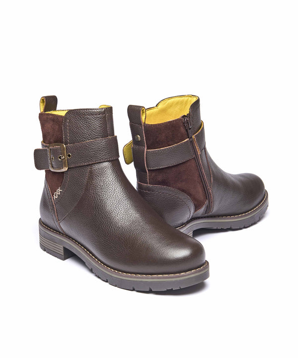 RIA BROWN LEATHER/SUEDE
