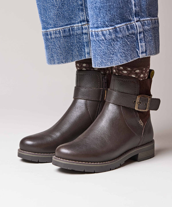 RIA BROWN LEATHER/SUEDE