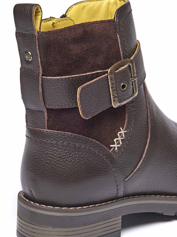 Brown chelsea boot with dual-fit - RIA BROWN LEATHER/SUEDE