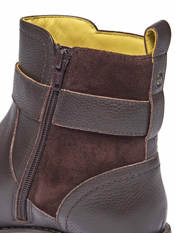 Brown chelsea boot with dual-fit - RIA BROWN LEATHER/SUEDE