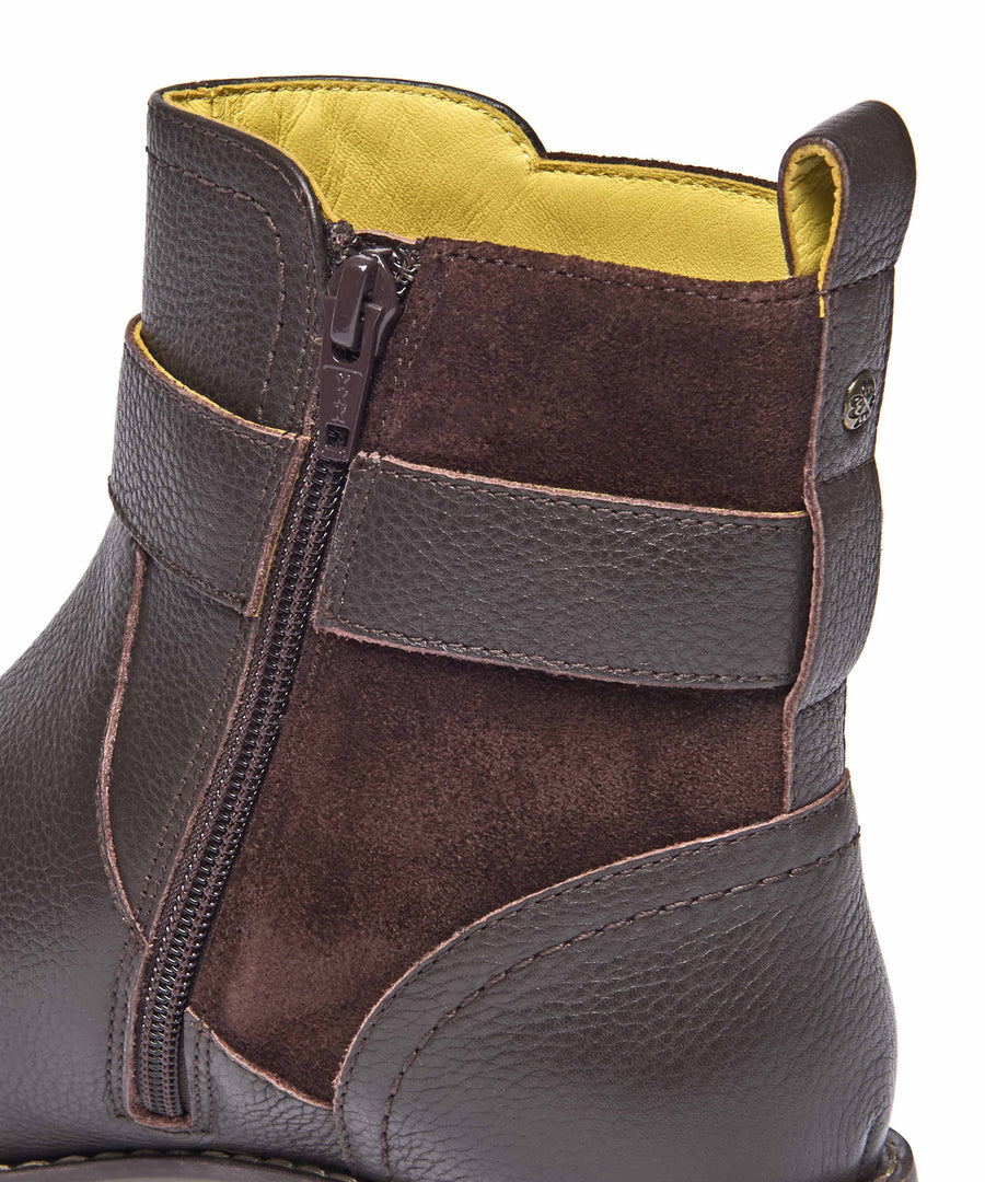RIA BROWN LEATHER/SUEDE