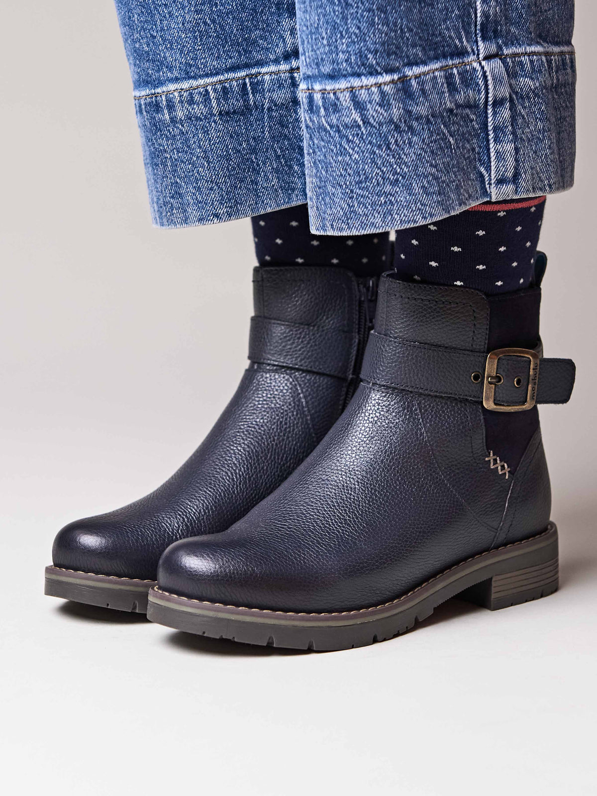 Blue chelsea boot with dual-fit - RIA INDIGO LEATHER