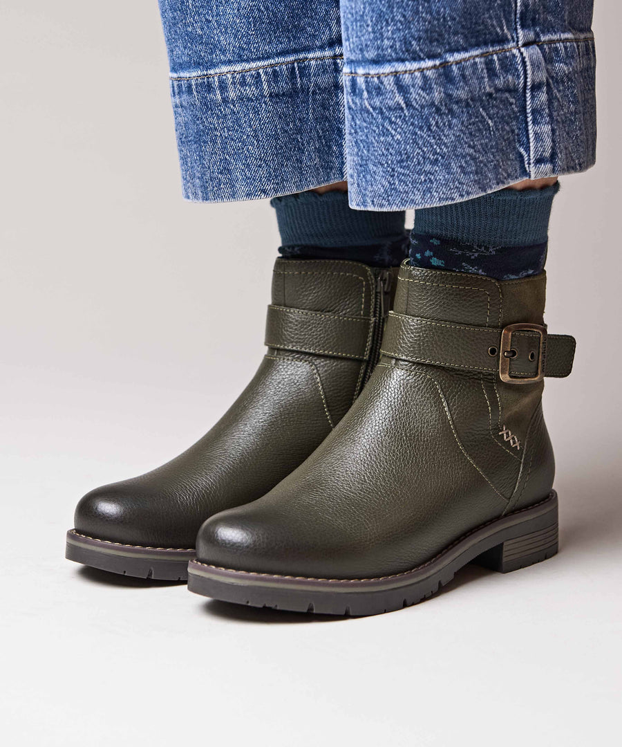 RIA OLIVE GREEN LEATHER