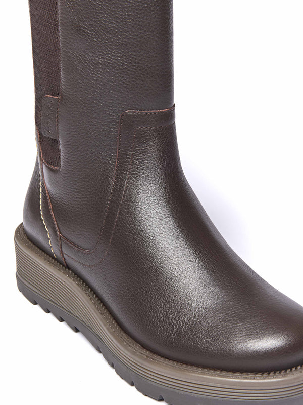 Brown mid-calf elasticated boot - RANNOCH CHOCOLATE LEATHER