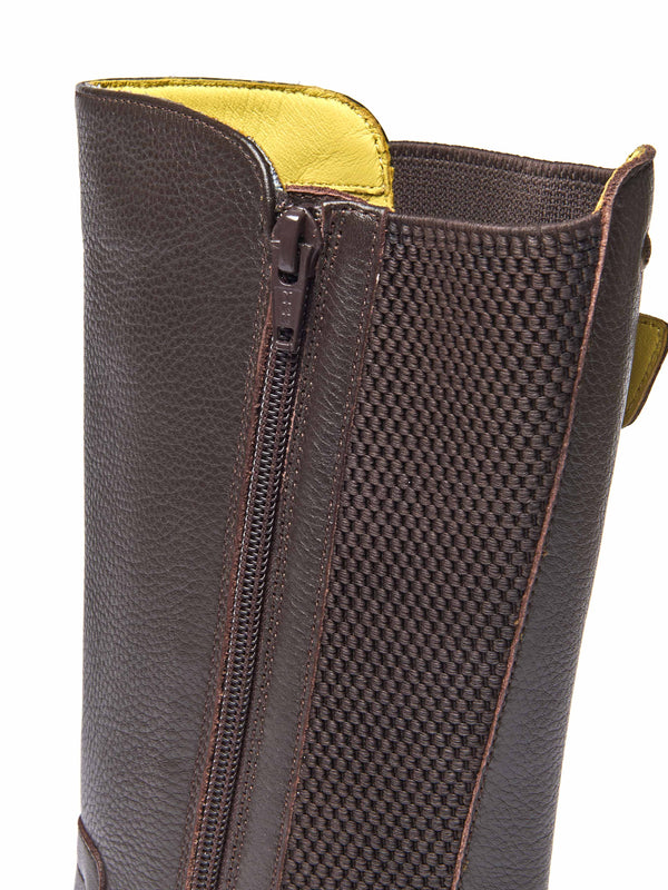 Brown mid-calf elasticated boot - RANNOCH CHOCOLATE LEATHER