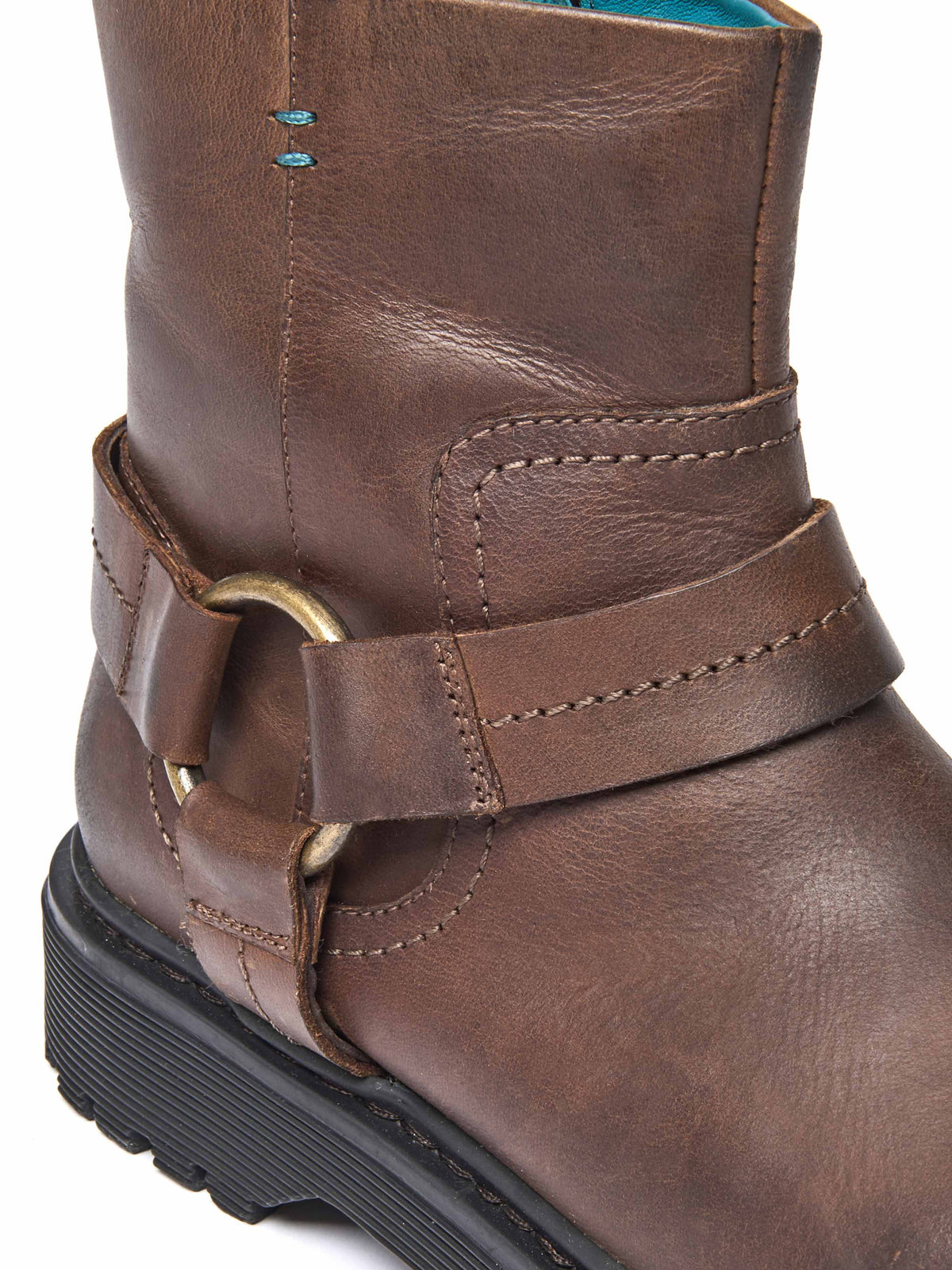 Brown waxy leather biker boot - CAPE BROWN WAXY