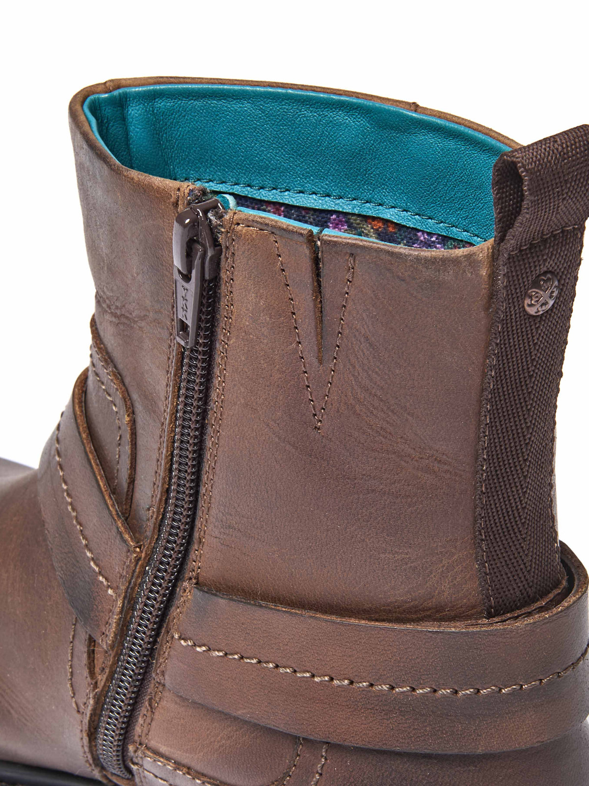 Brown waxy leather biker boot - CAPE BROWN WAXY