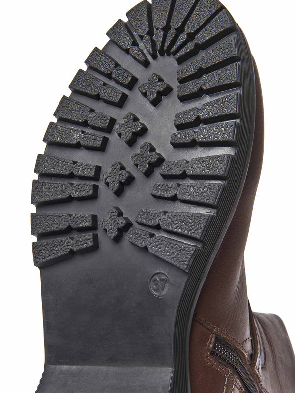 Brown waxy leather biker boot - CAPE BROWN WAXY