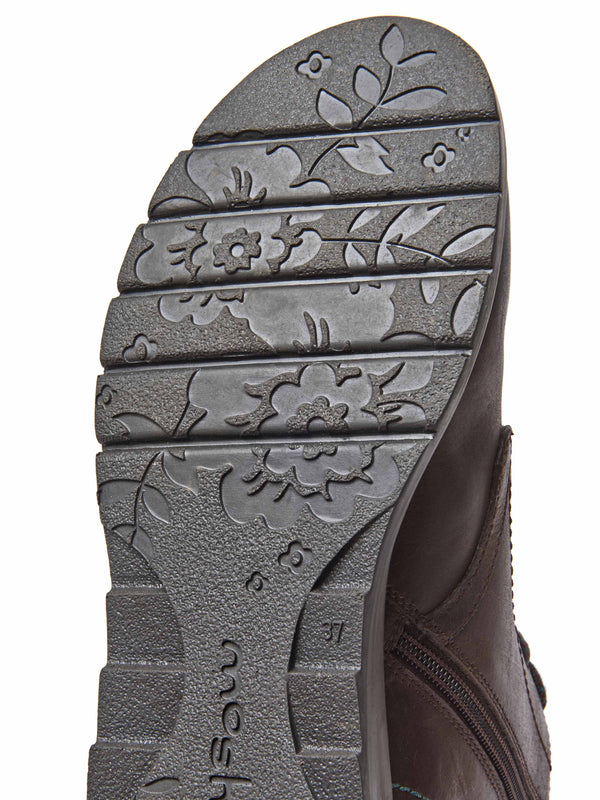 Brown lace up dual-fit ankle boot - LYDD CHOCOLATE WAXY