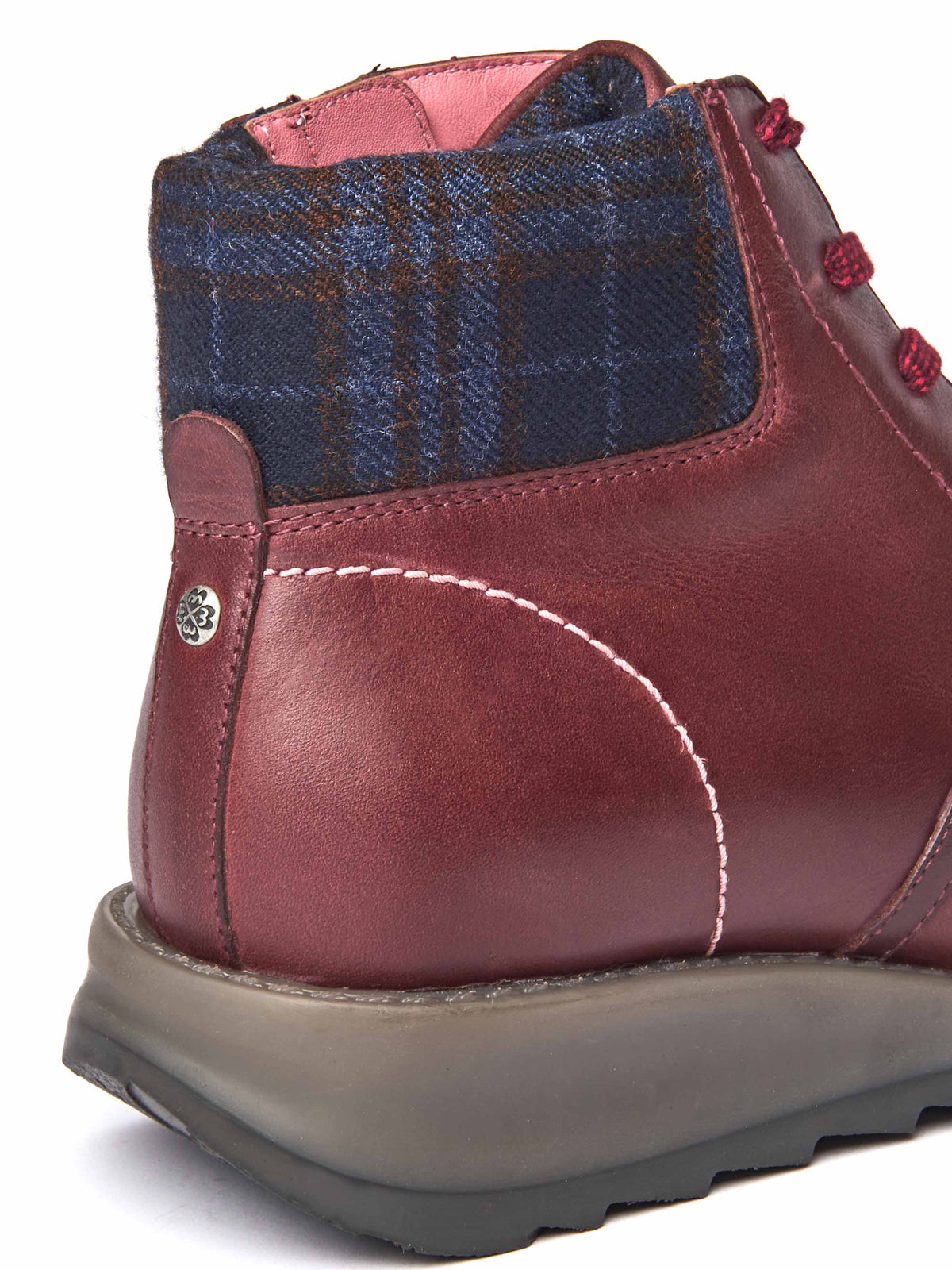 Red lace up dual-fit ankle boot - LYDD ZINFANDEL RED WAXY LEATHER
