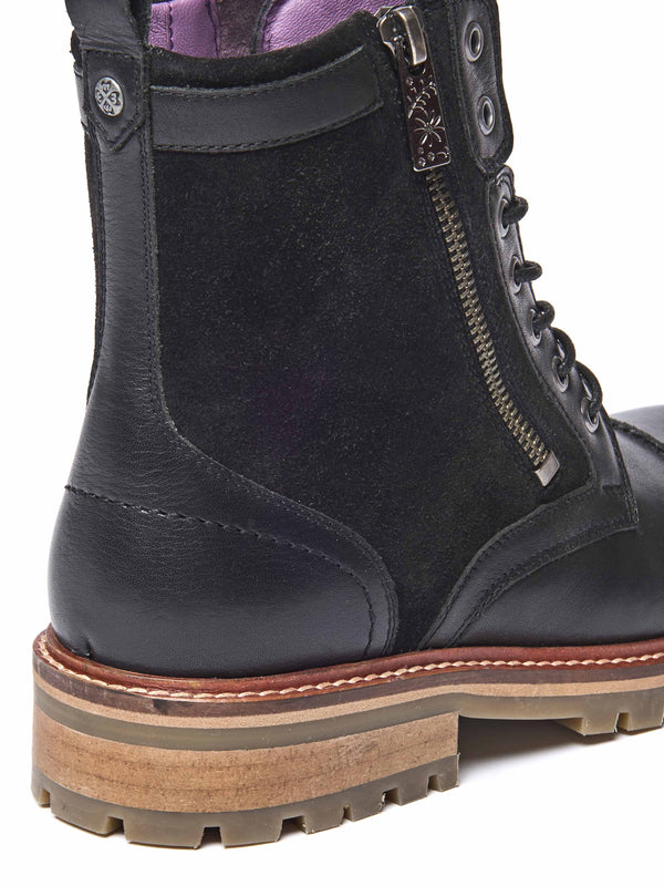 Black biker style leather boot - BARDSEY 2 BLACK LEATHER