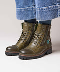 BARDSEY 2 FLORAL OLIVE GREEN LEATHER
