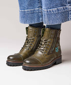 BARDSEY 2 FLORAL OLIVE GREEN LEATHER