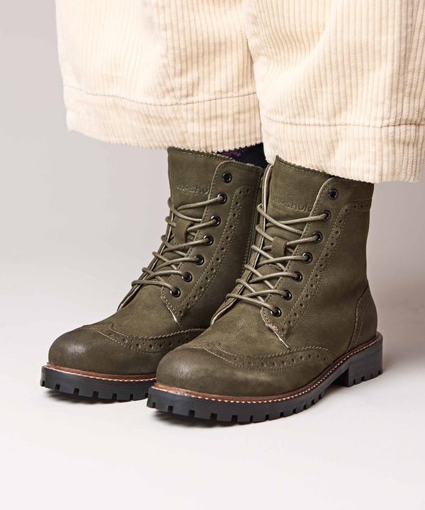 FILICO WARMLINED OLIVE GREEN NUBUCK