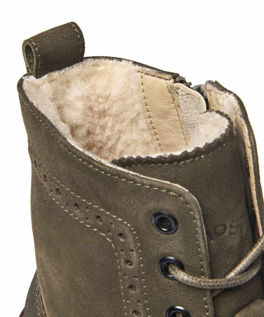 FILICO WARMLINED OLIVE GREEN NUBUCK