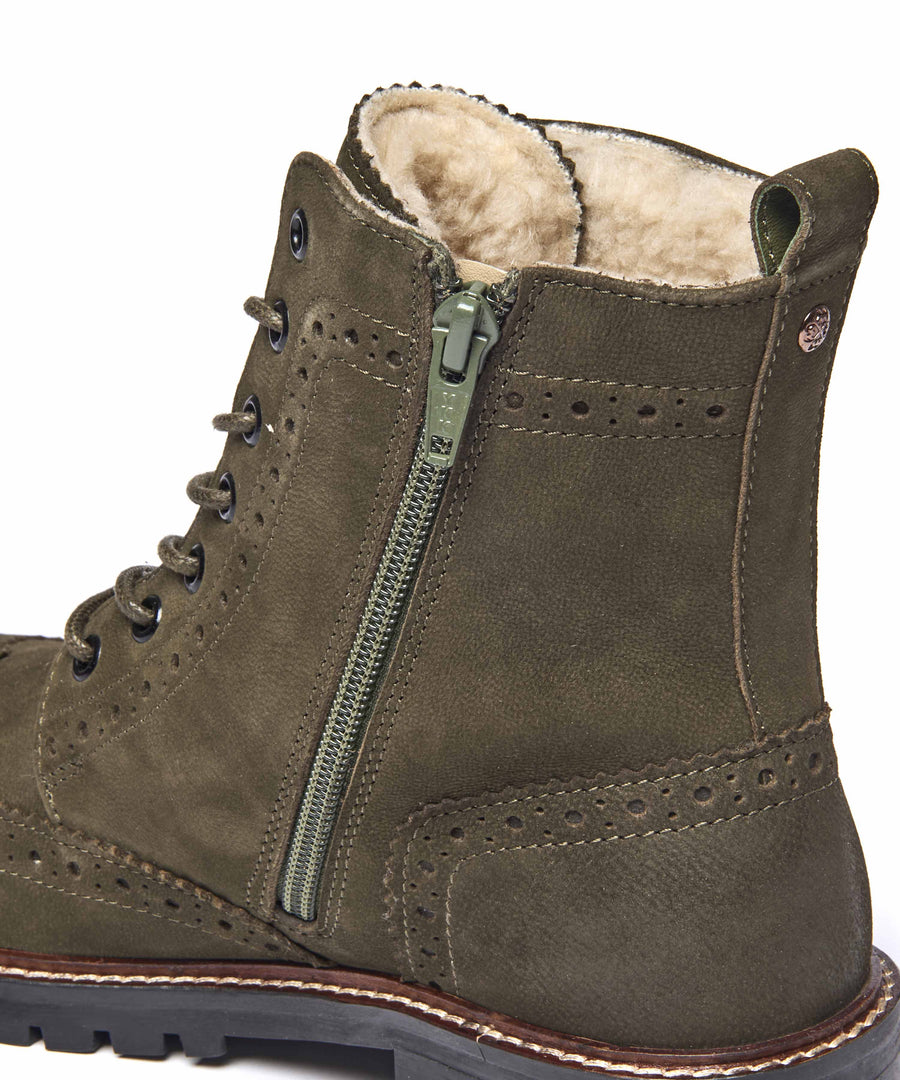 FILICO WARMLINED OLIVE GREEN NUBUCK