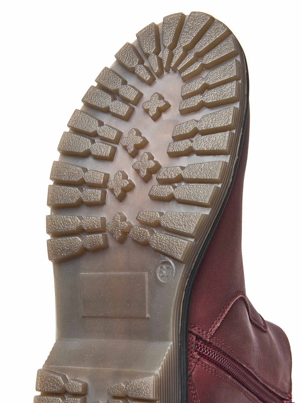 Red fleece lined ankle boot - HATTER 2 ZINFANDEL RED WAXY