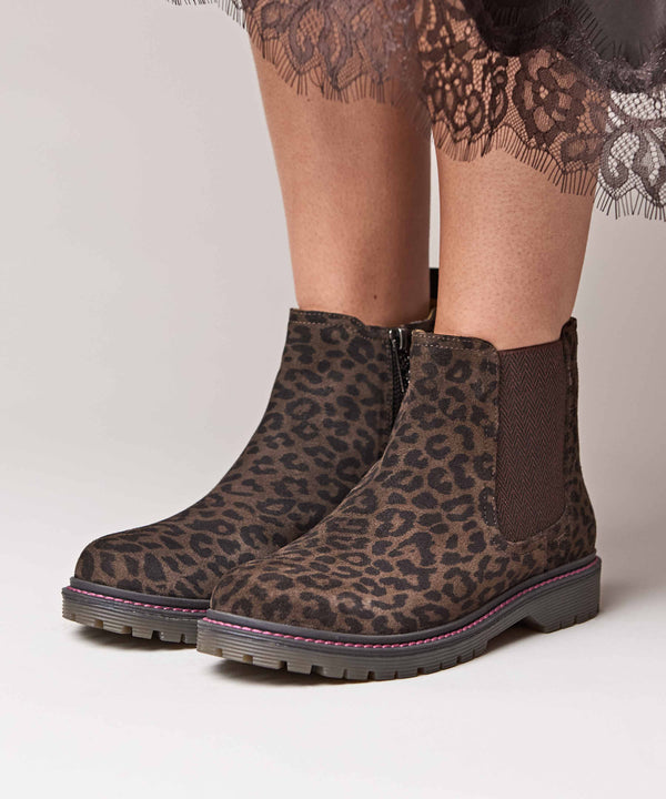 SKERRY 2 BROWN LEOPARD PRINT SUEDE