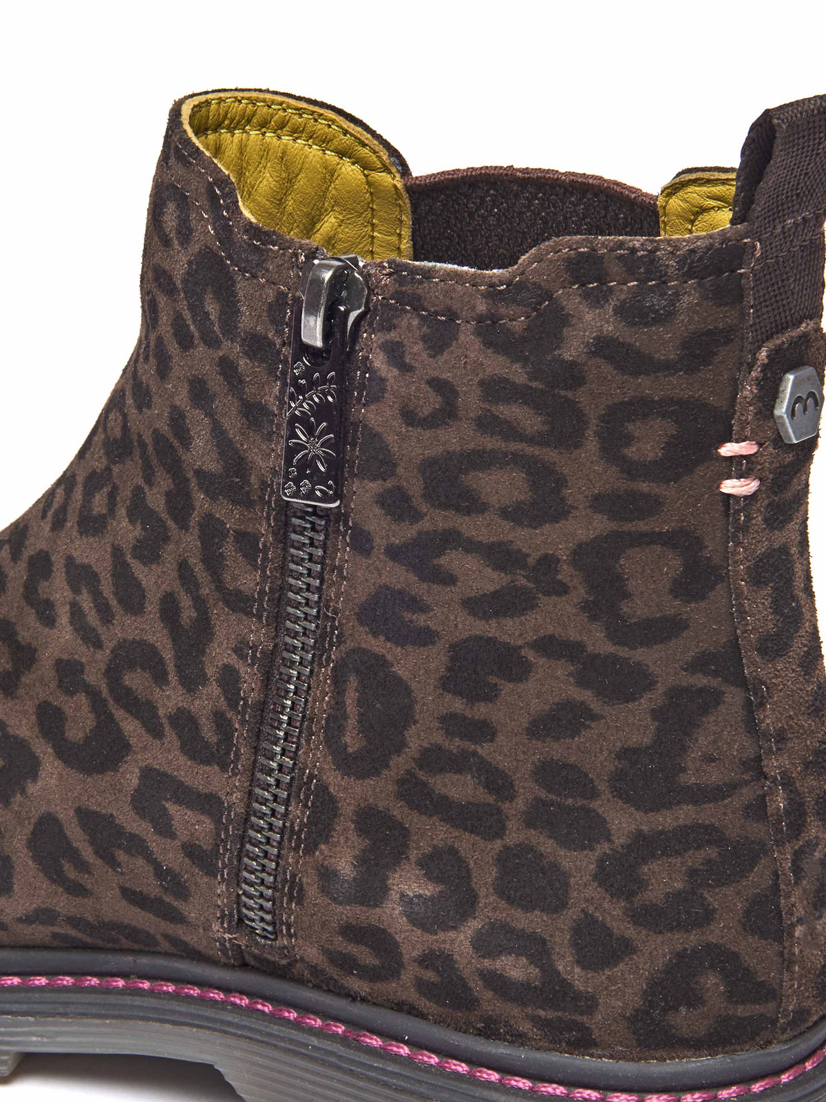 Brown chunky Chelsea boot - SKERRY 2 BROWN LEOPARD PRINT SUEDE