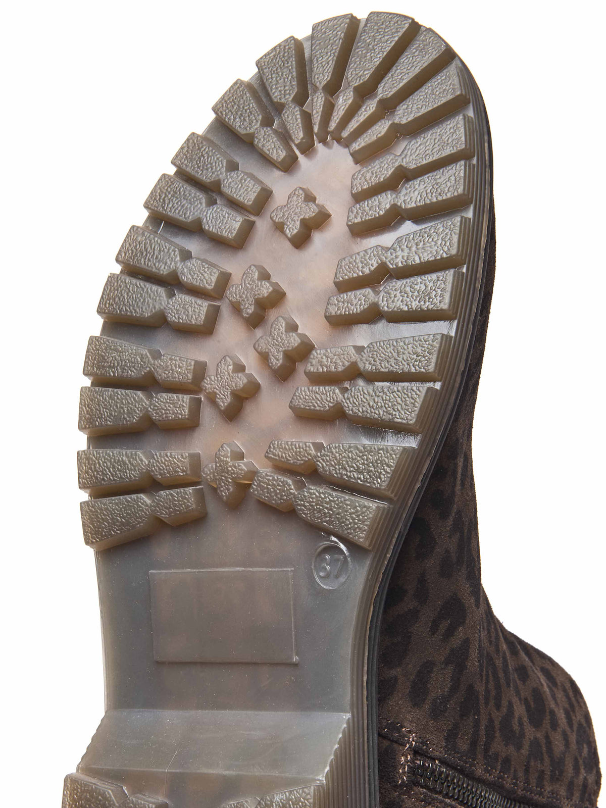 Brown chunky Chelsea boot - SKERRY 2 BROWN LEOPARD PRINT SUEDE