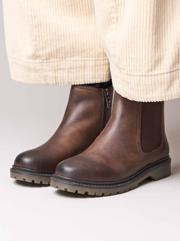 Brown chunky Chelsea boot - SKERRY 2 BROWN WAXY