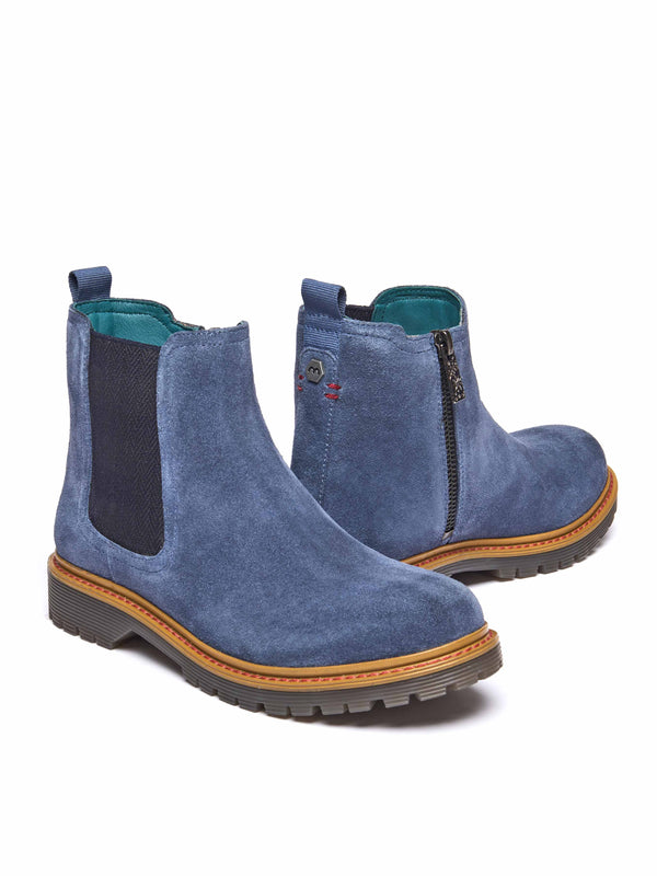 Blue chunky Chelsea boot - SKERRY 2 DENIM SUEDE