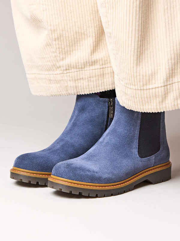 Blue chunky Chelsea boot - SKERRY 2 DENIM SUEDE
