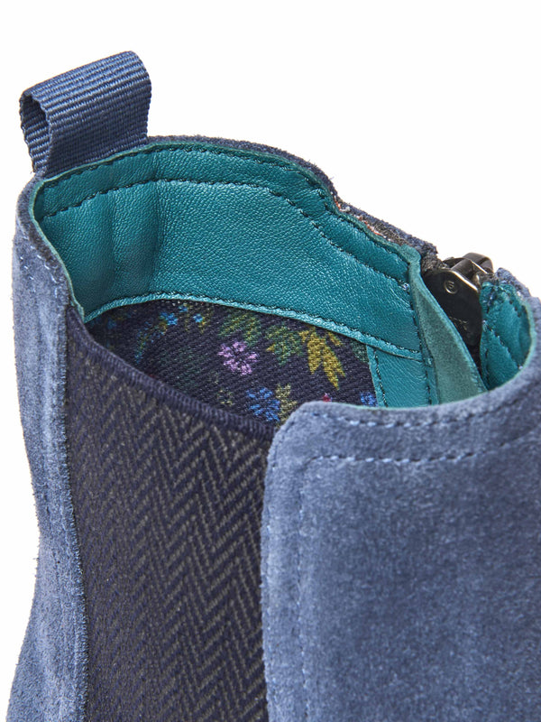 Blue chunky Chelsea boot - SKERRY 2 DENIM SUEDE